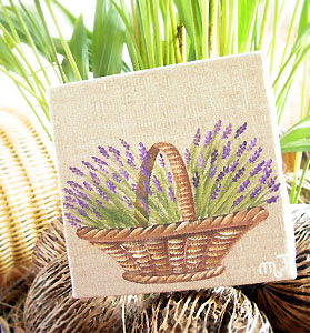 Provencal canvas, linen painting (lavender) - Click Image to Close
